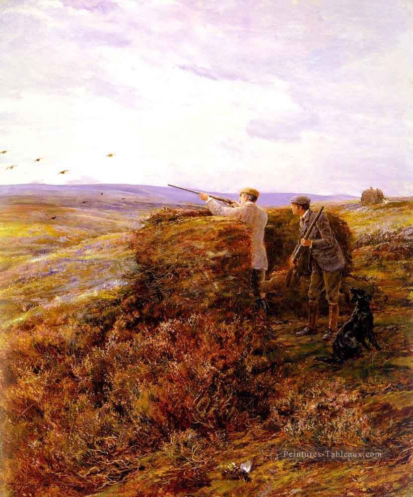Le Grouse Shoot Heywood Hardy chasse Peintures à l'huile